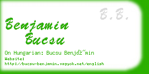 benjamin bucsu business card